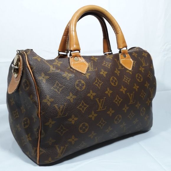 LOUIS VUITTON Monogram French Co. Speedy 35 Bag - Picture 2 of 8
